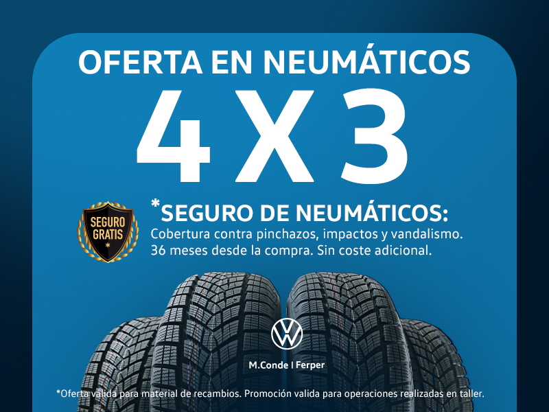 Oferta 4x3 en neumáticos